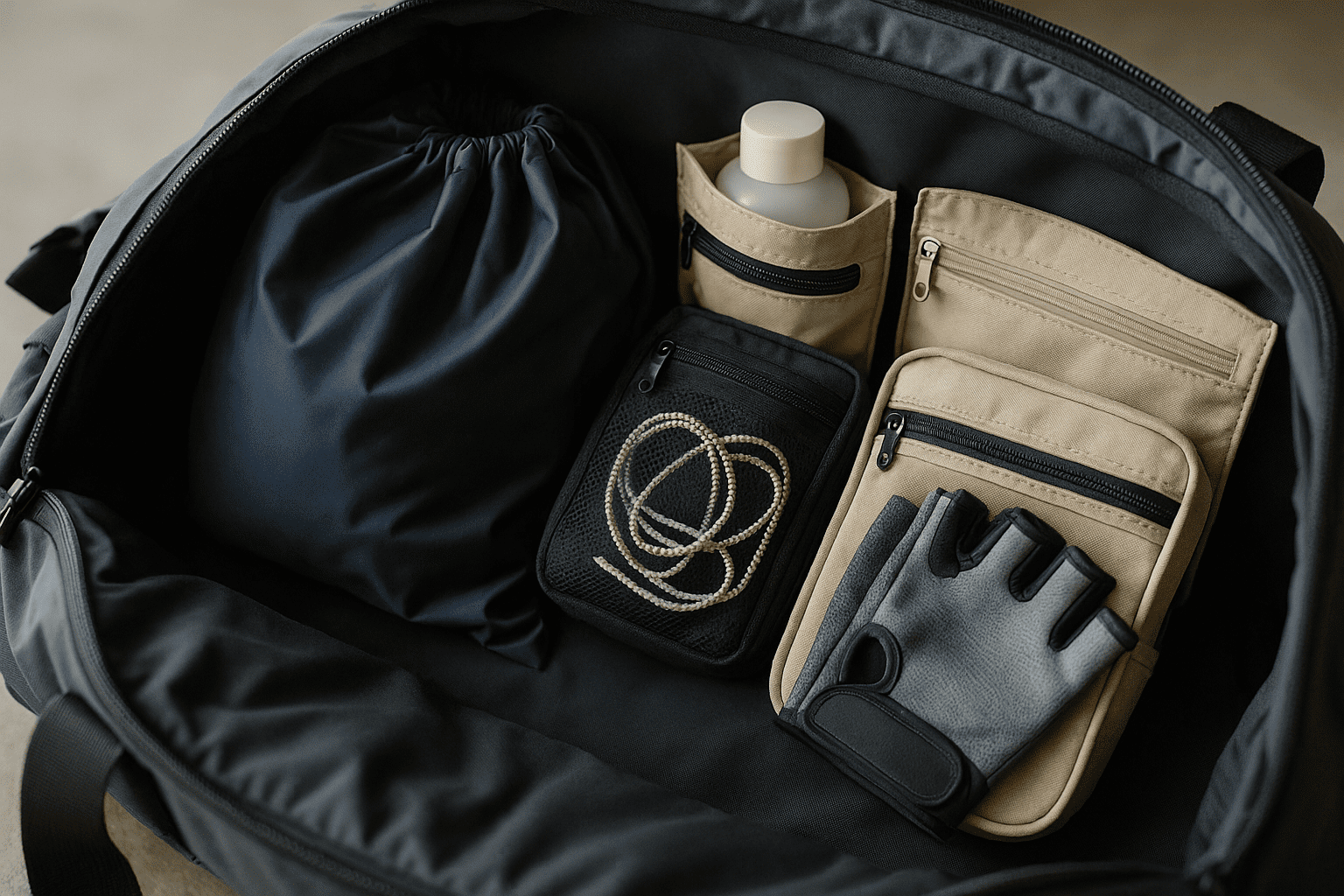 organizacao bolsa academia necessaires - O que levar na bolsa de academia: checklist completo para treinar sem perrengue